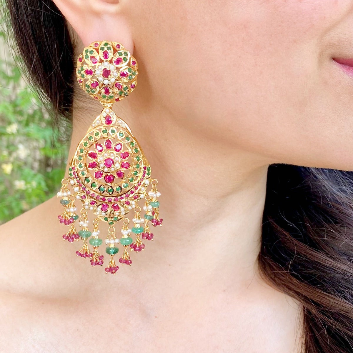 statement jadau earrings design