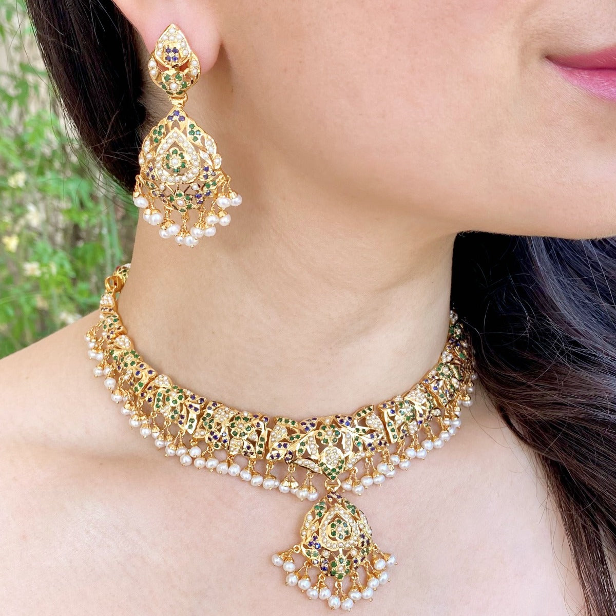 gold plated necklace set