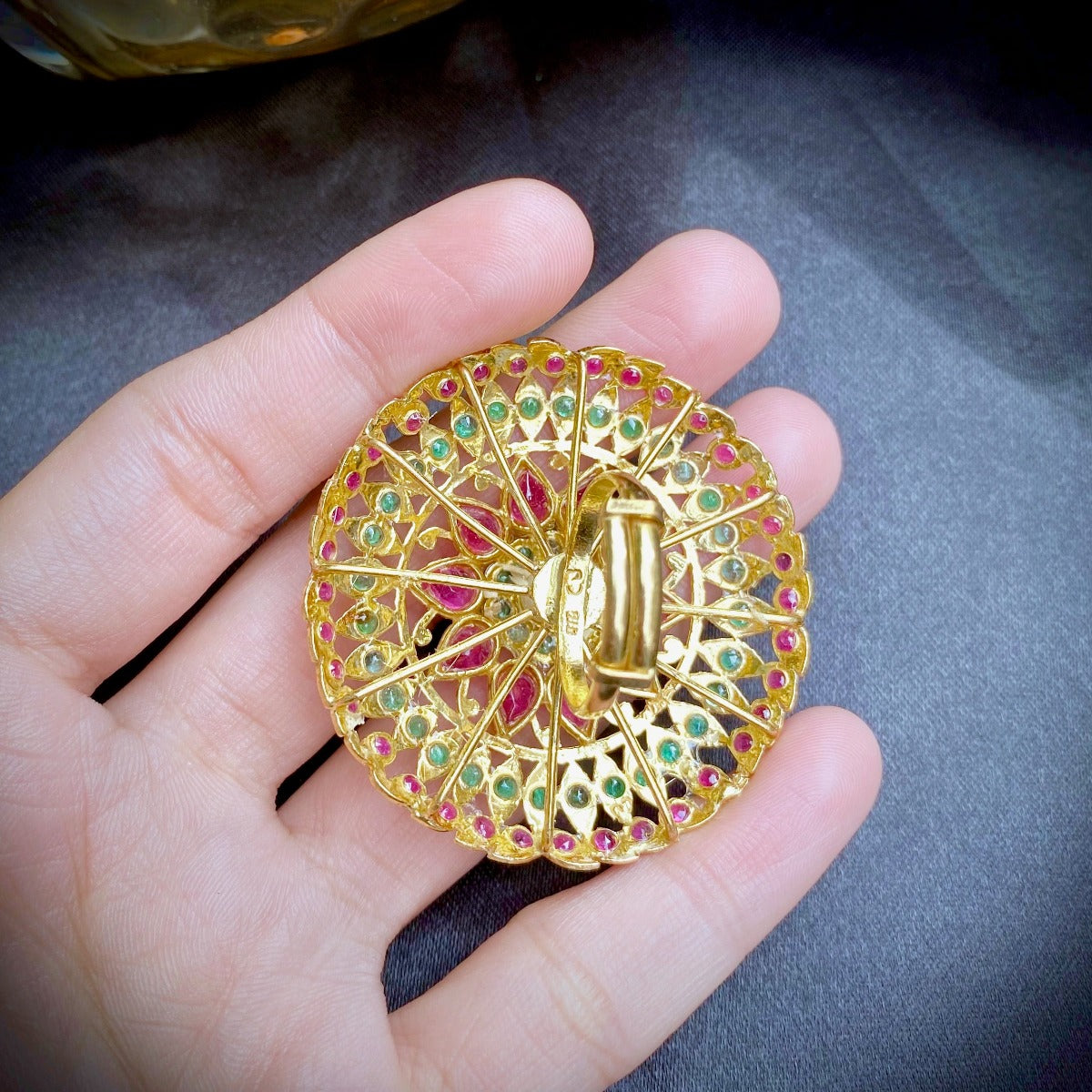 premium jadau cocktail ring gold