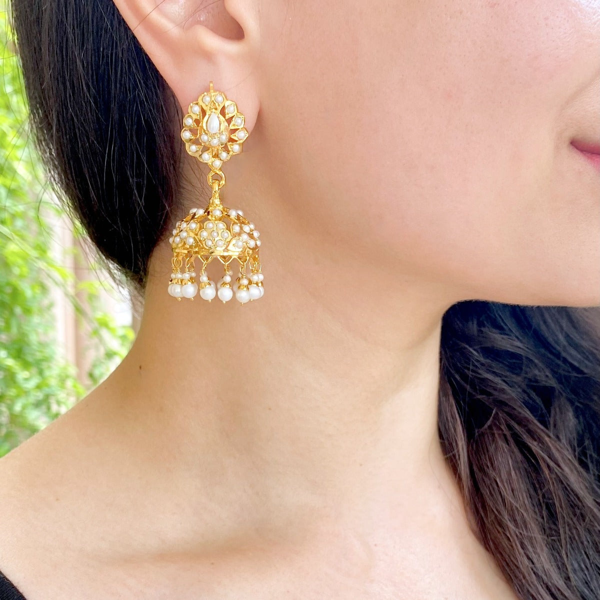 hyderabadi pearl jhumka