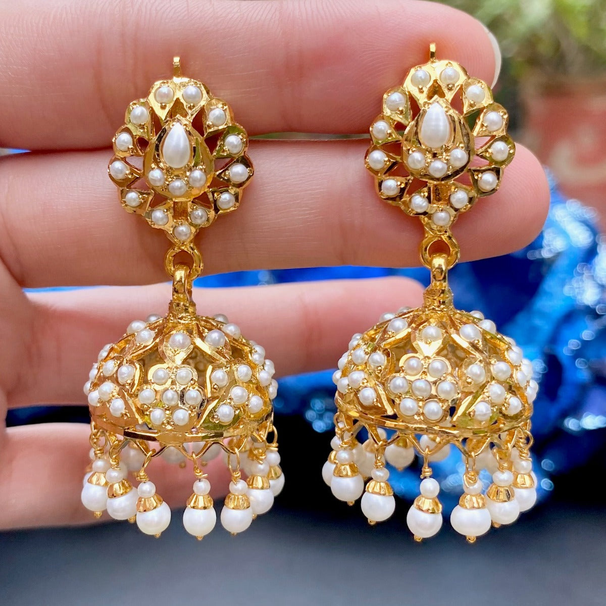 hyderabadi pearl jhumka