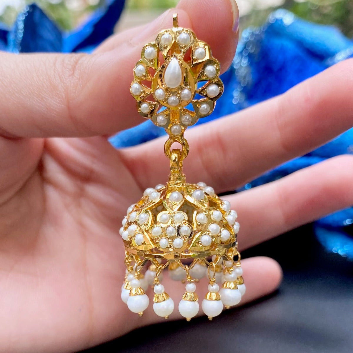 hyderabadi pearl jhumka