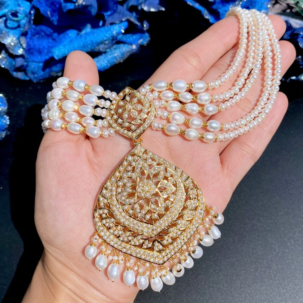 pearl pendant with layered strands in mumbai