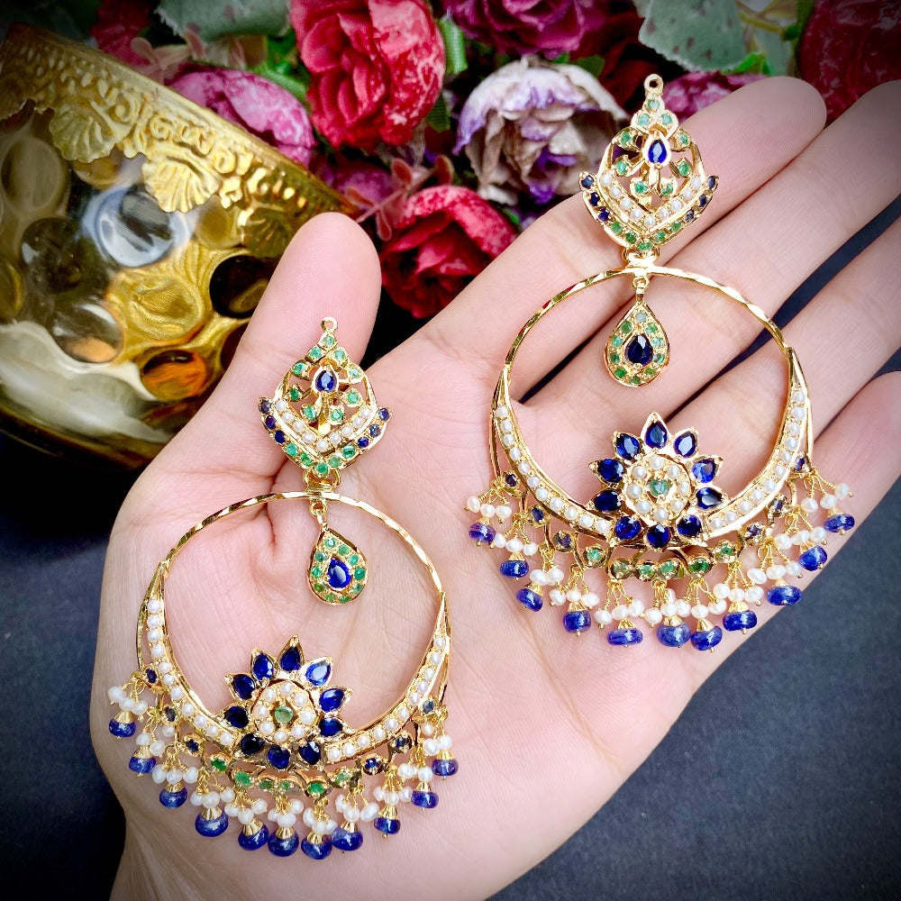 large chandbali earrings in gold