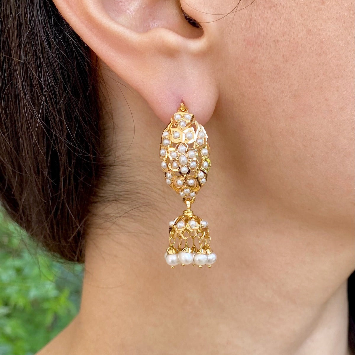 light weight hyderabadi pearl jhumka
