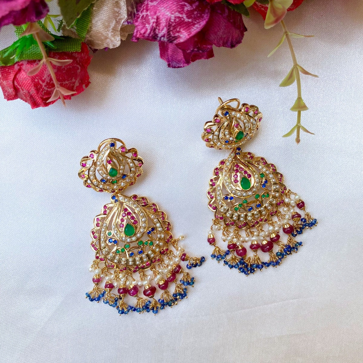 peacock earrings