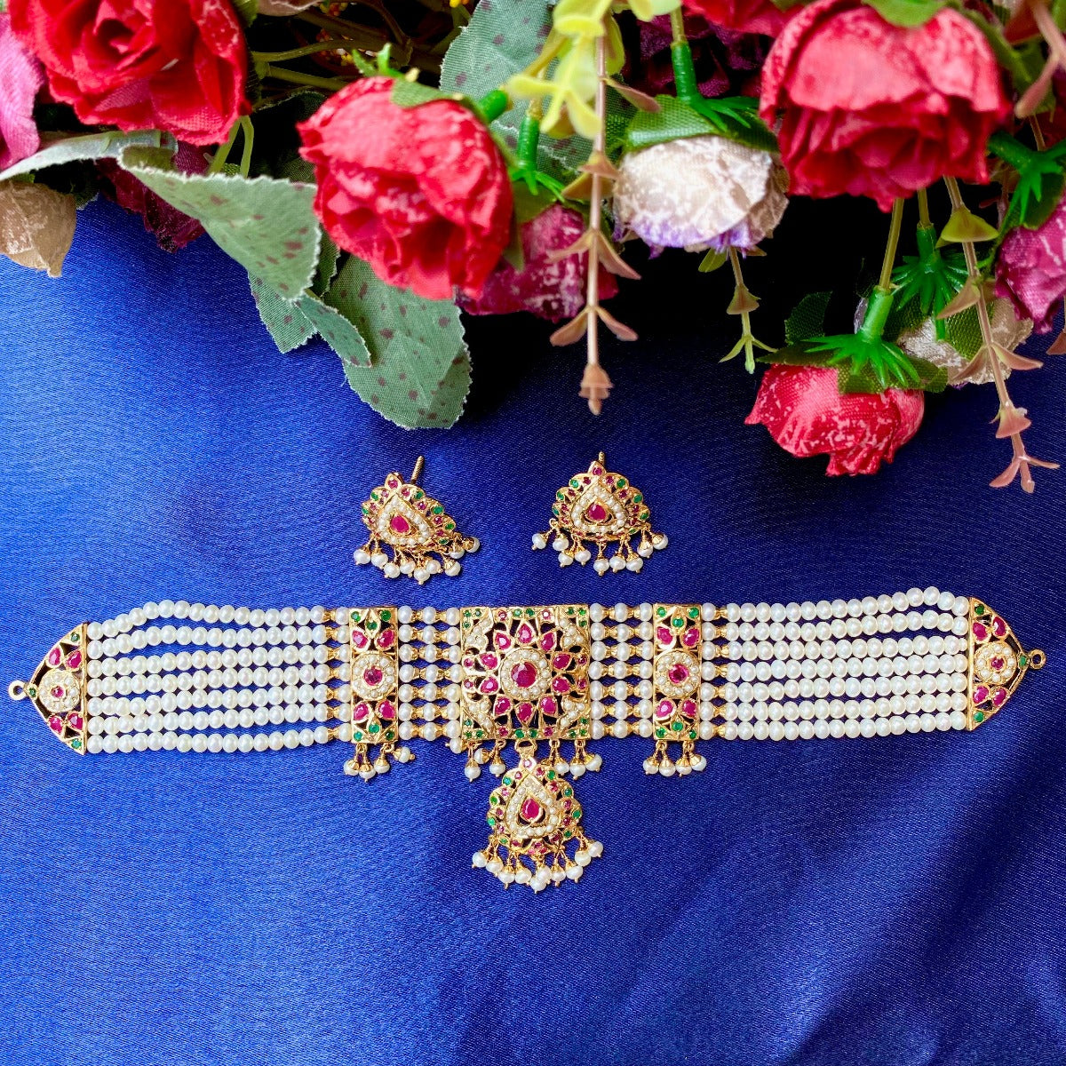 jadau chikpatti ruby emerald