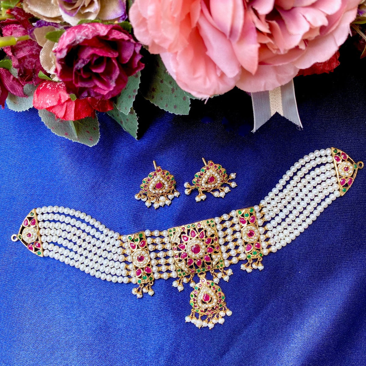 jadau chikpatti ruby emerald