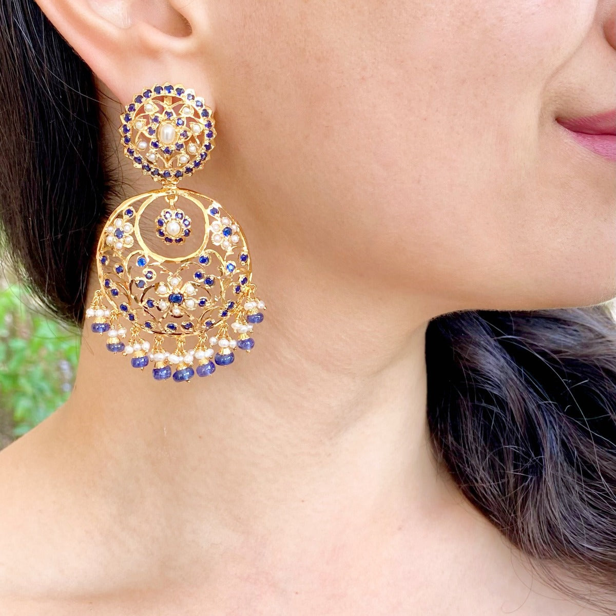 gold plated chandbali earrings