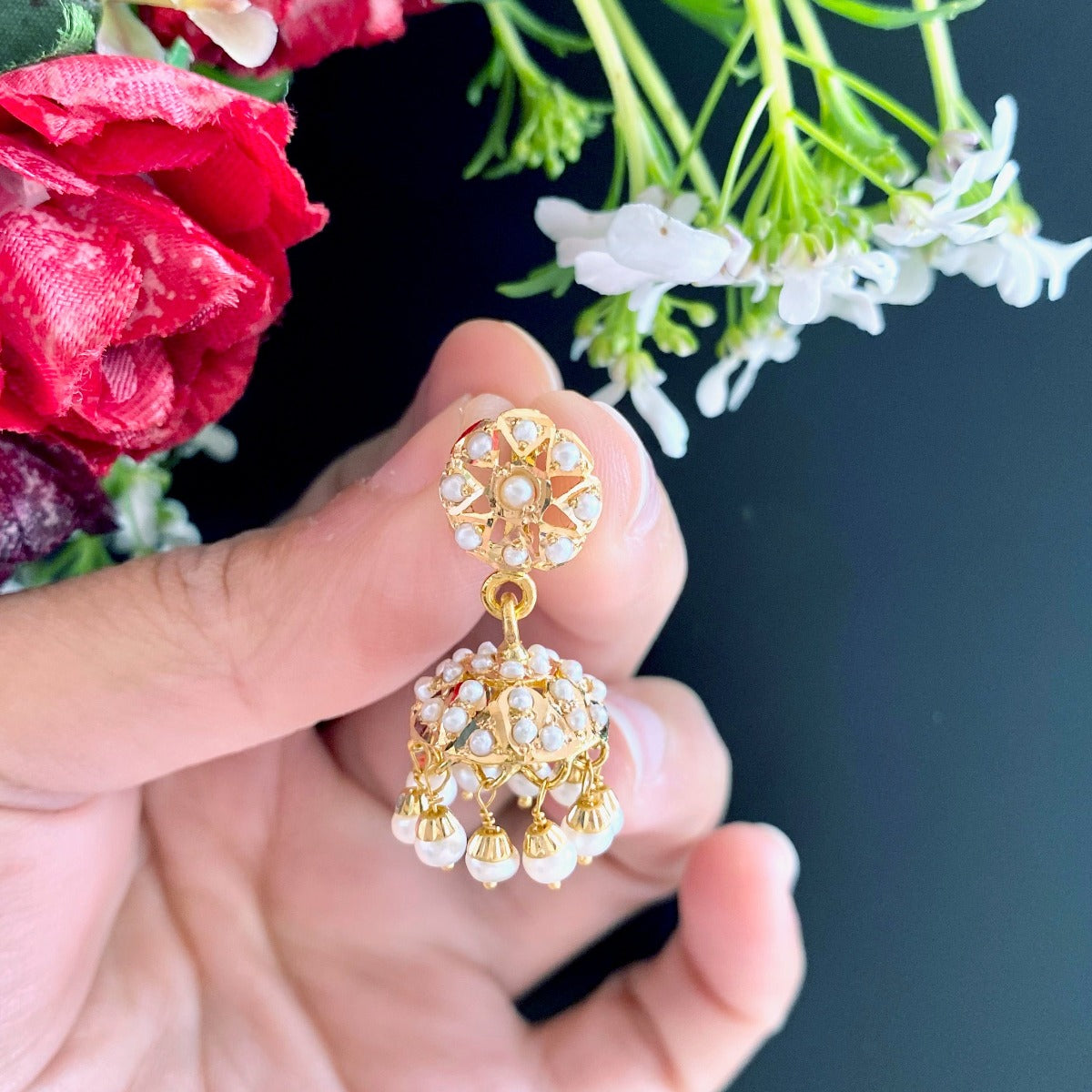 small light weight gold jhumki