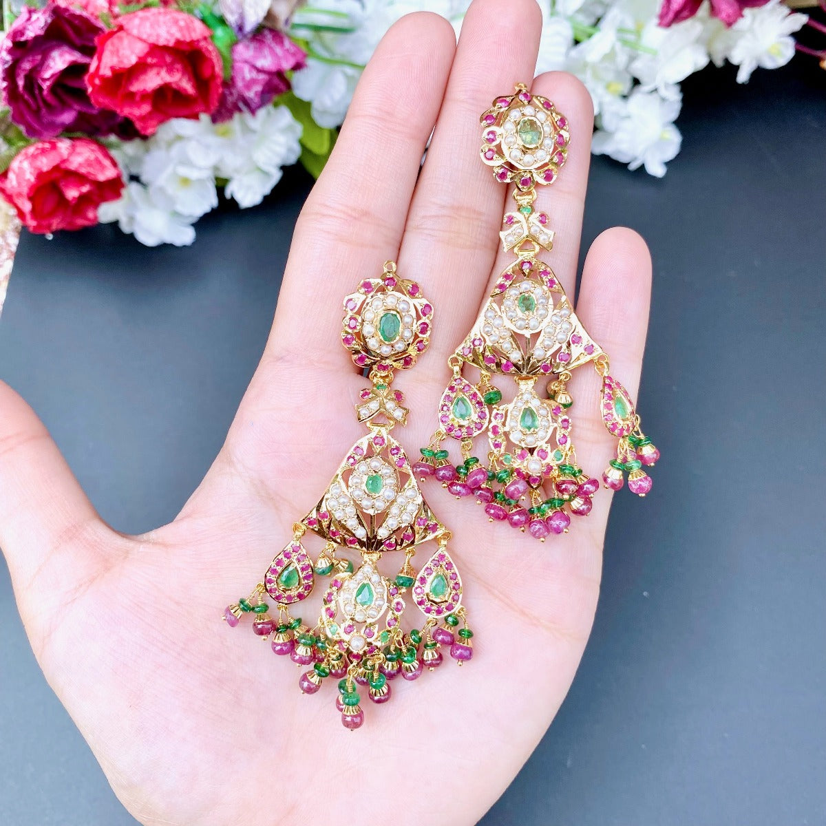bridal wear jadau set gold