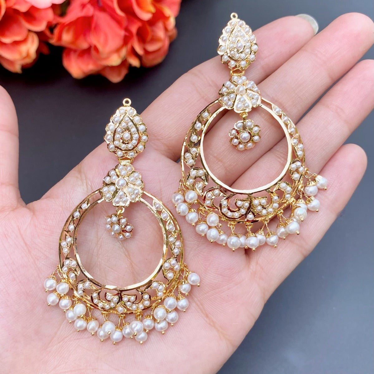 gold sitarami set pearls