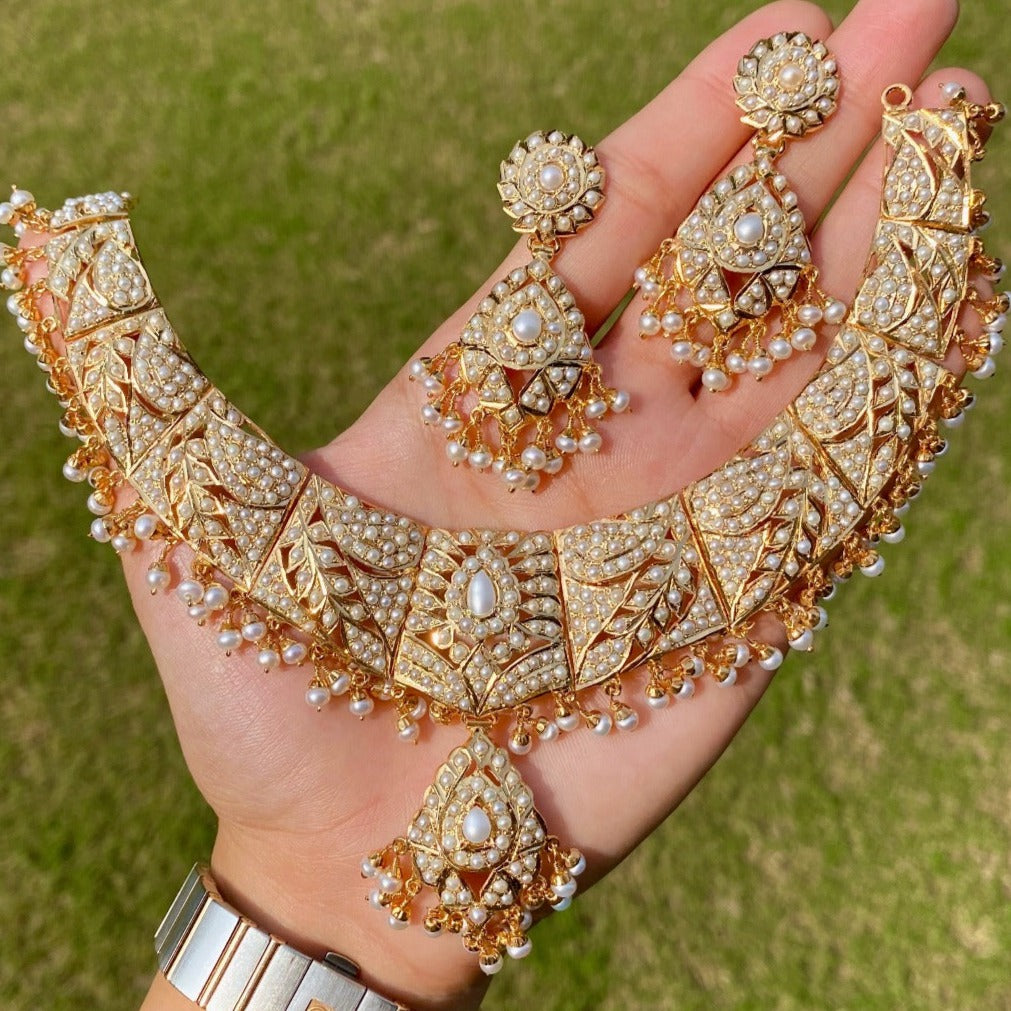 gold plated necklace set with price