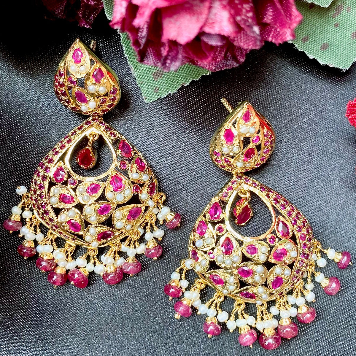 latest jadau chandbali earrings design