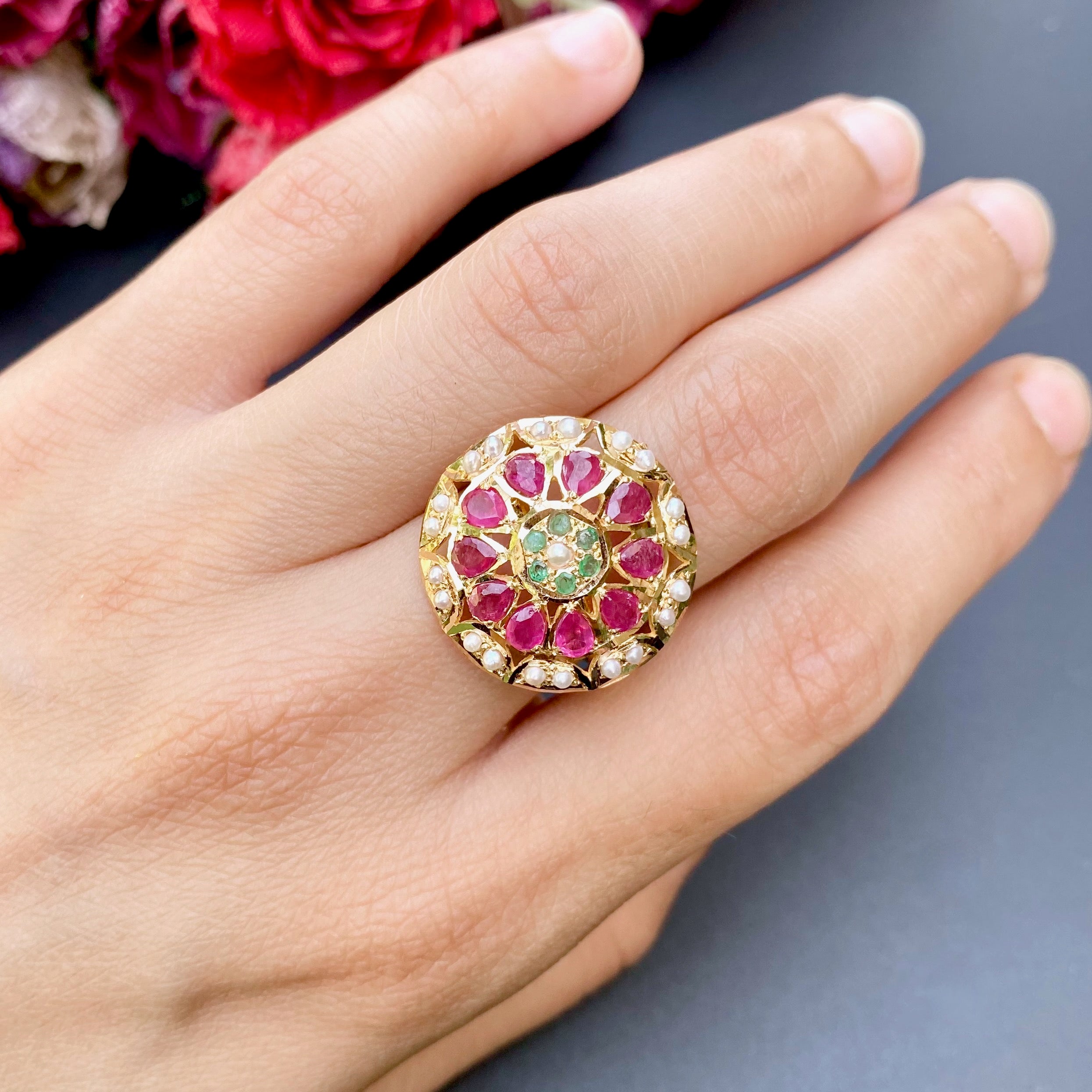 round jadau gold ring online
