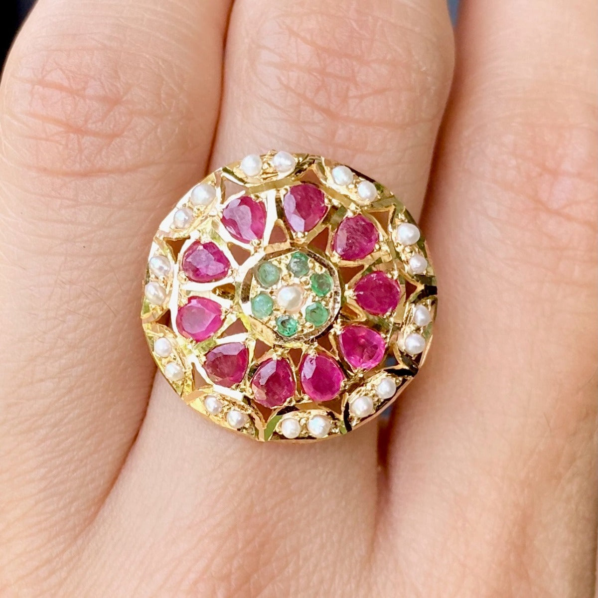 round jadau gold ring online