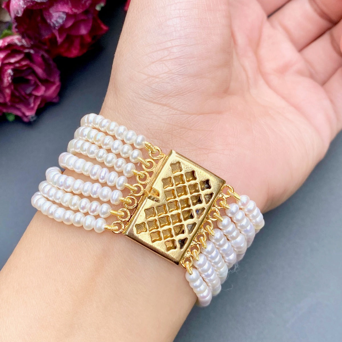 gold plated jadau dasti