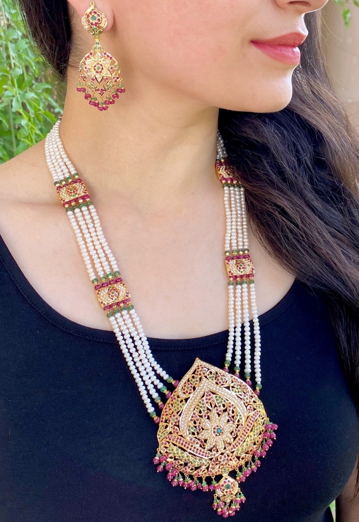 rani haar necklace set on real gold