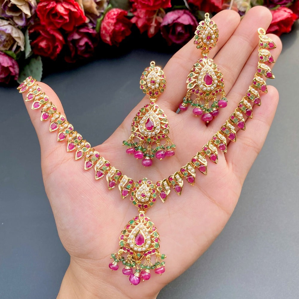 One gram gold stone store necklace sets