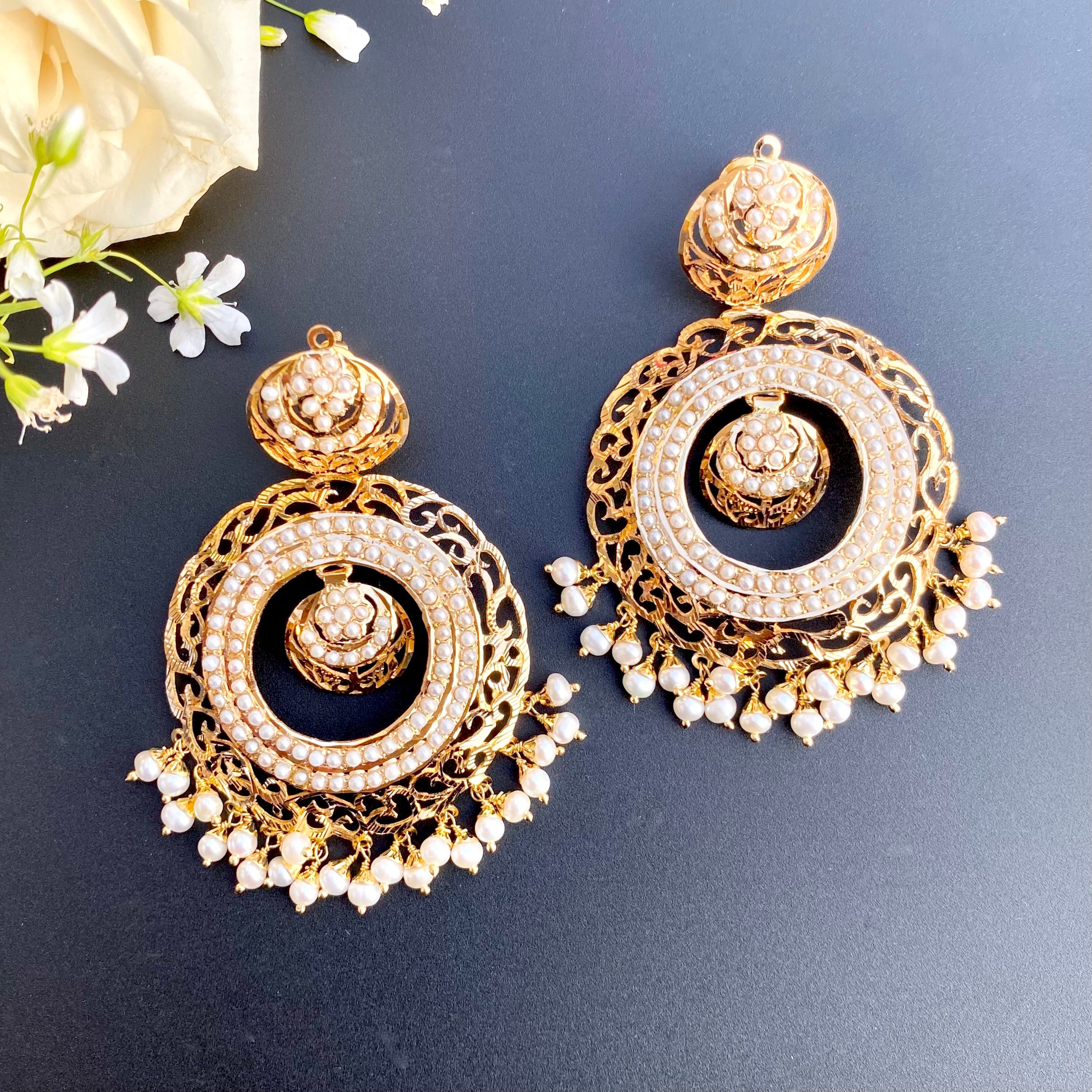 big pearl chandbali gold