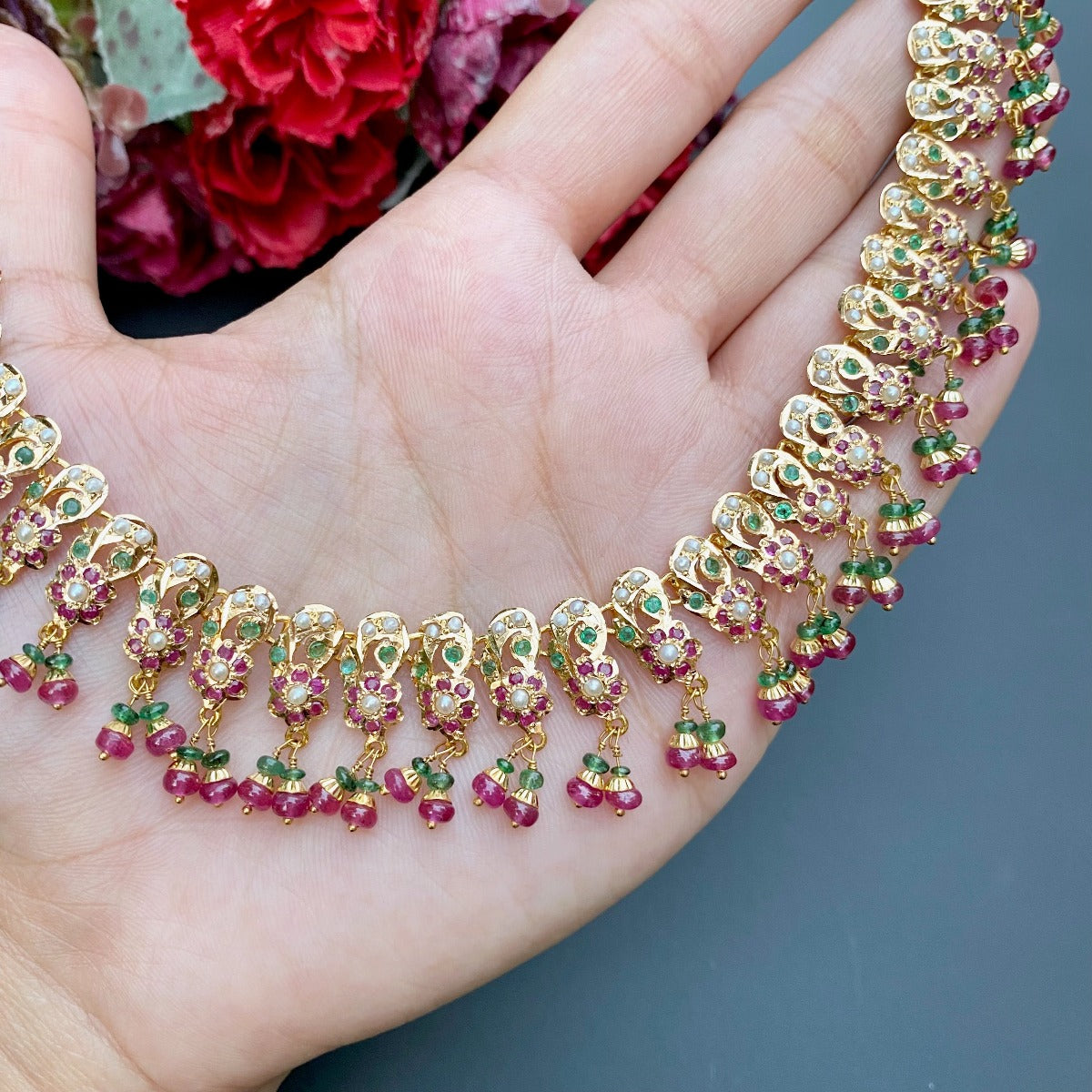 jewellery set on gold