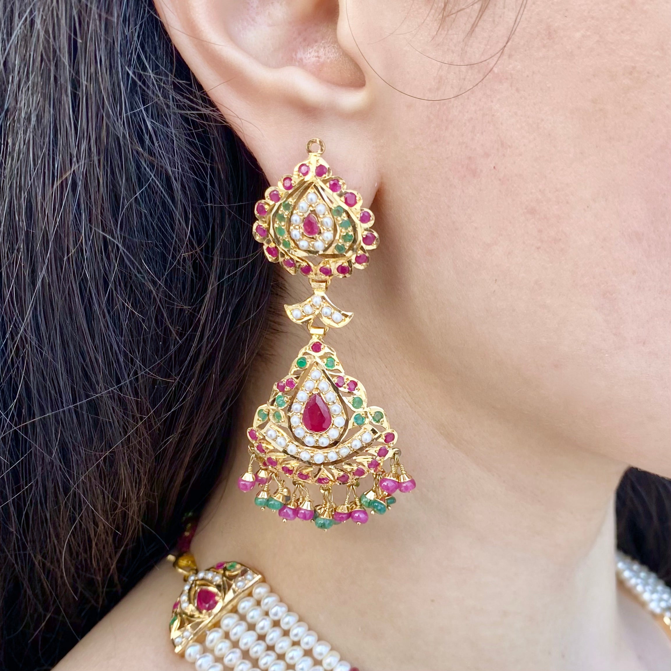 gold ranihaar jadau