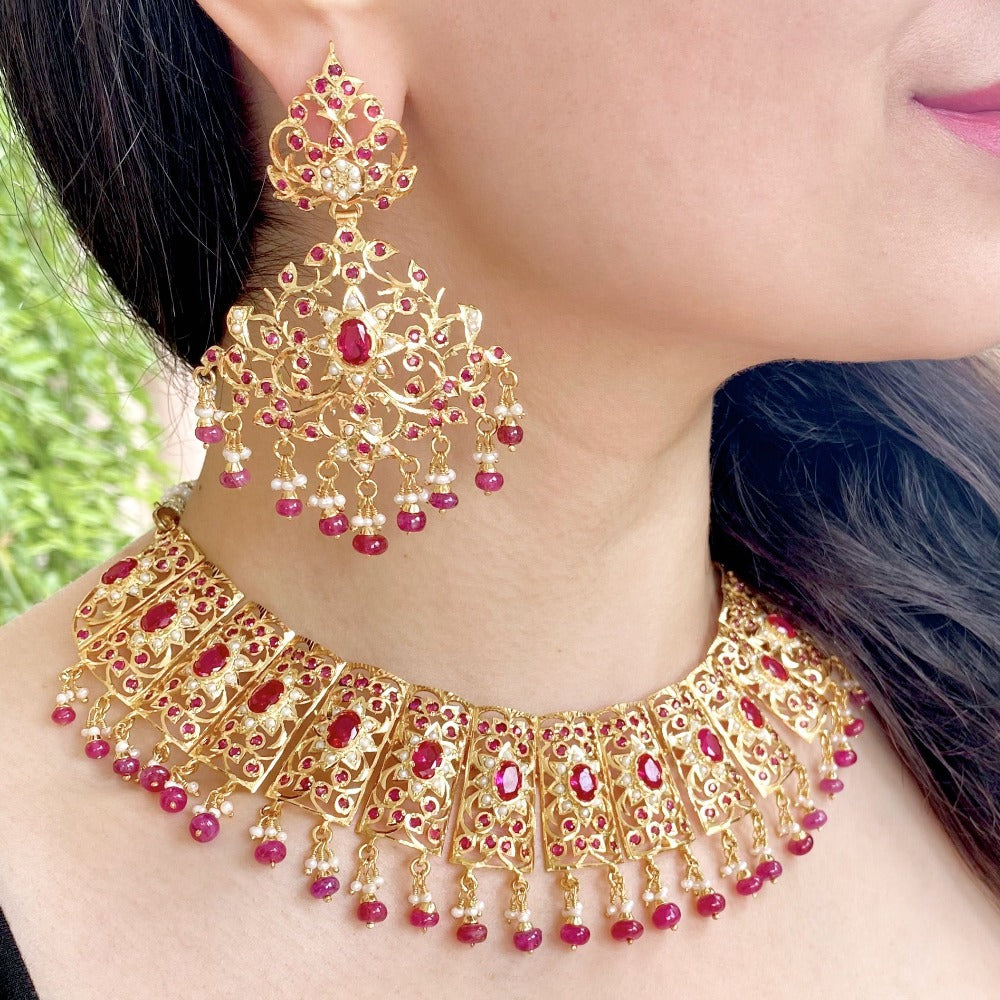 Gold plated sale necklace set