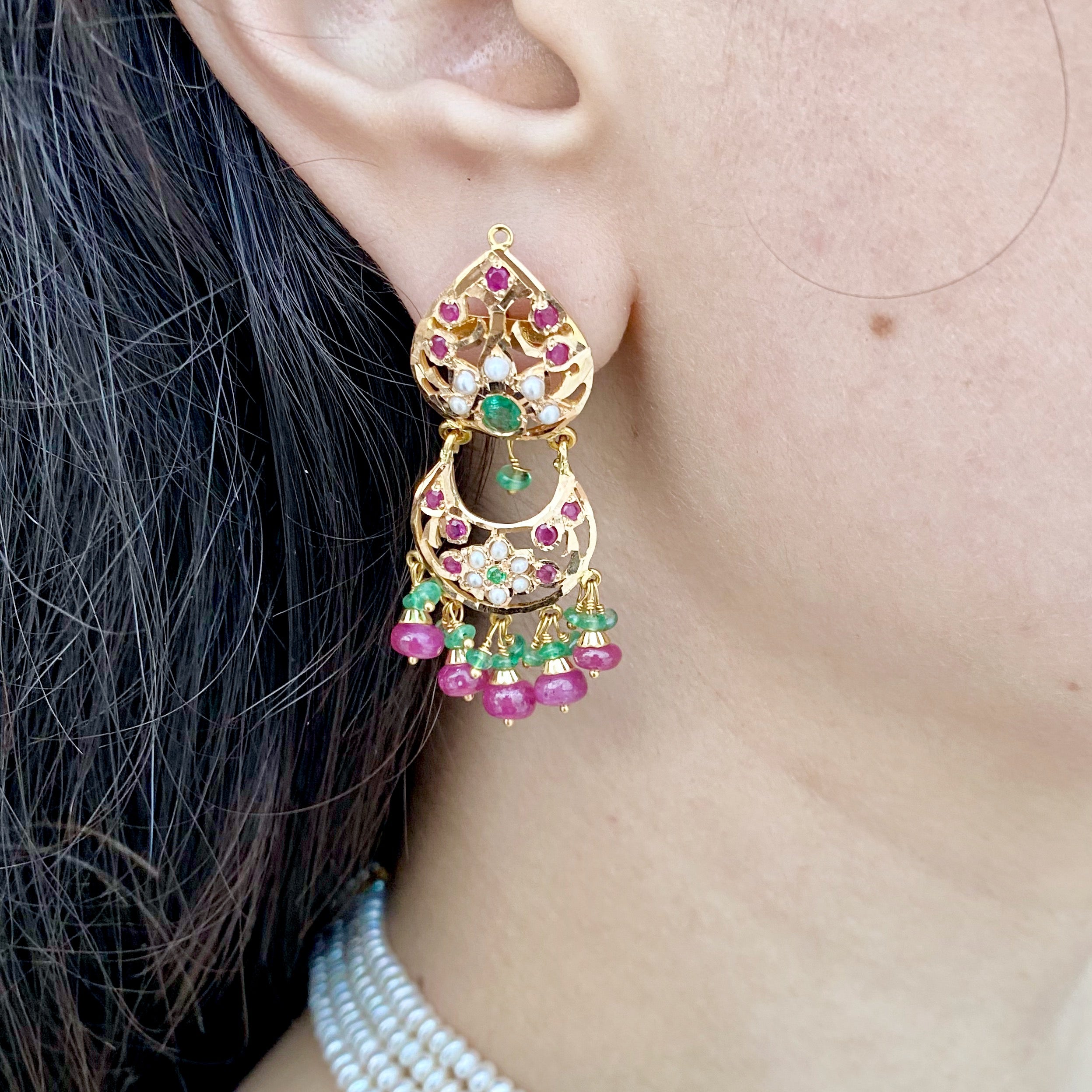 short gold rani haar jadau