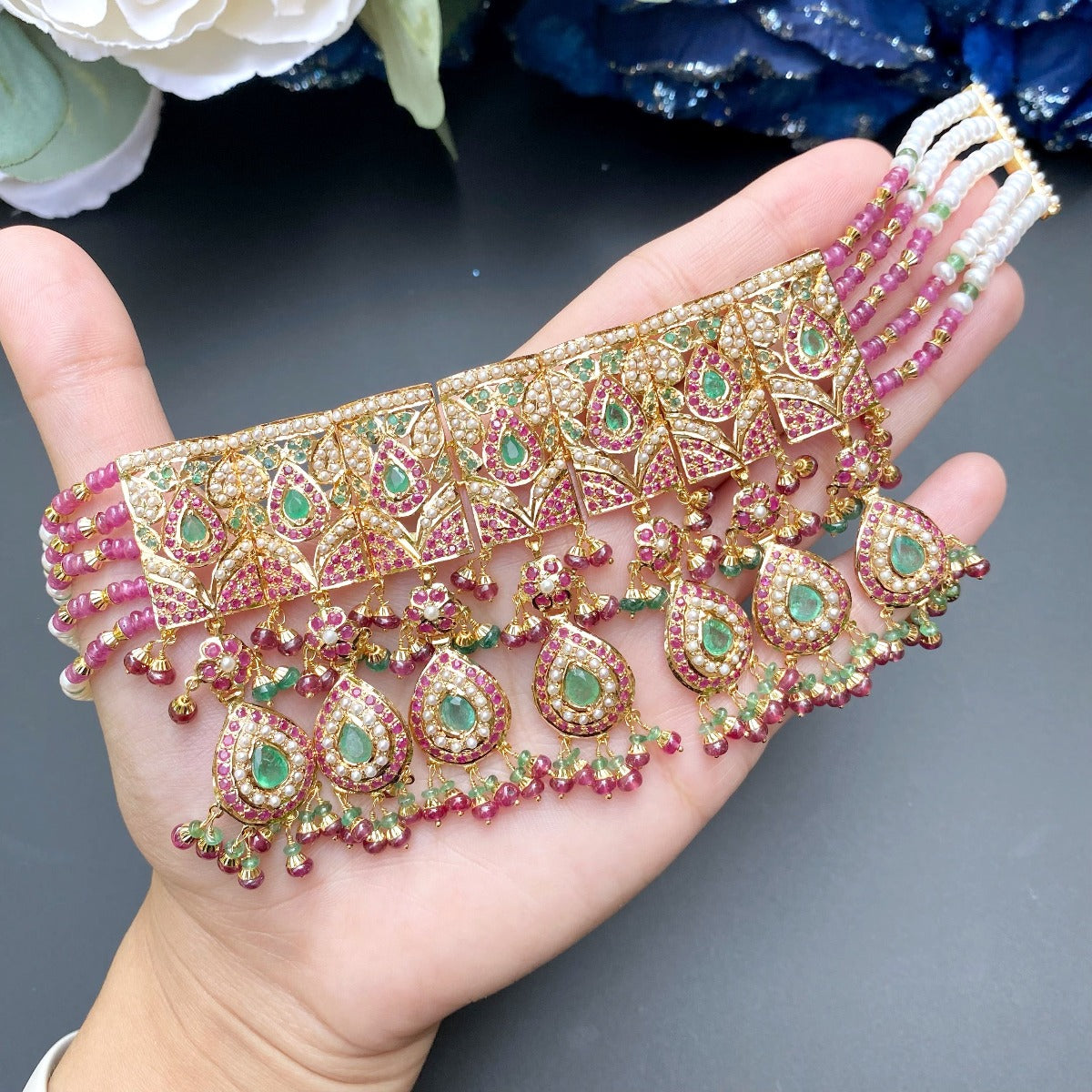 jadau gold choker banglore