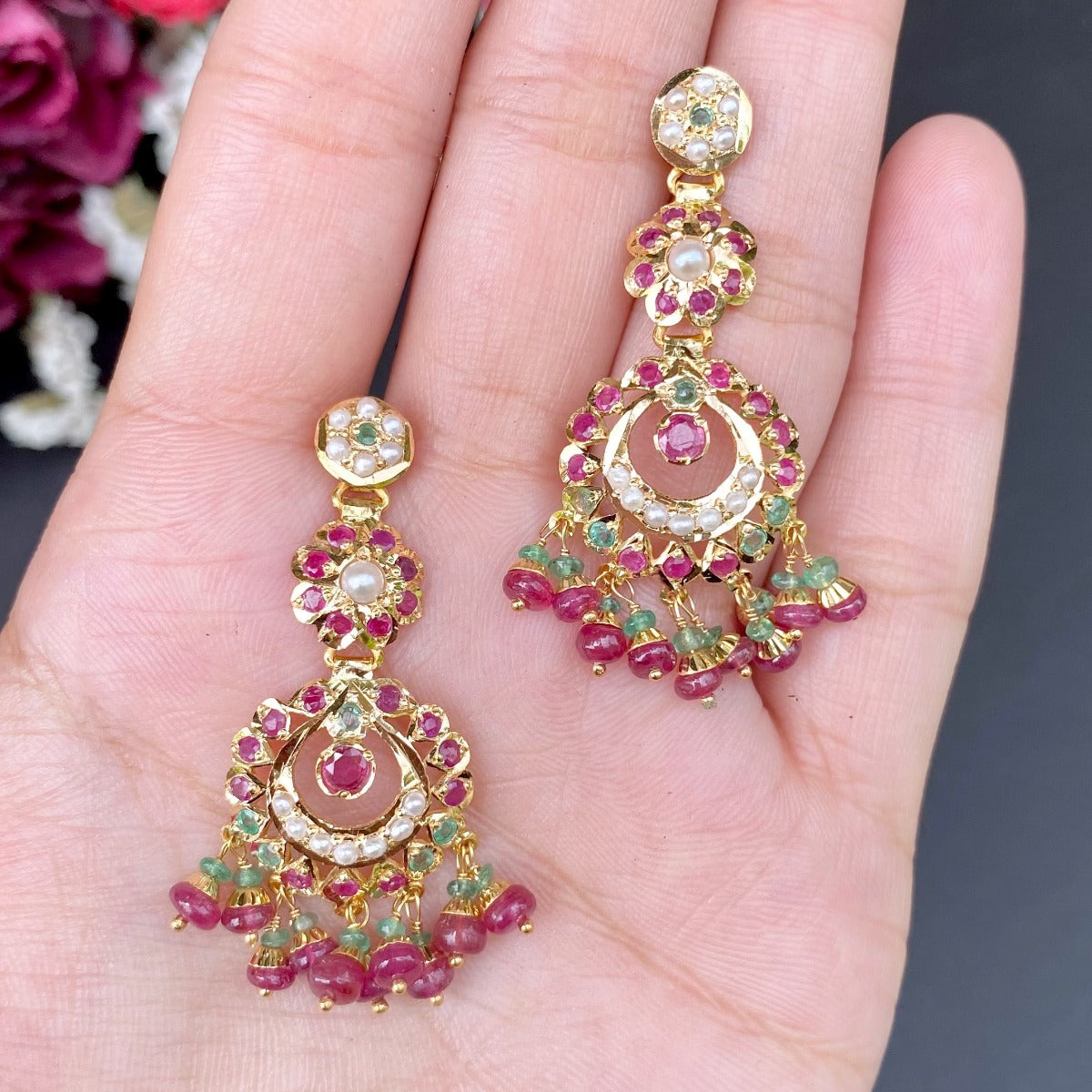 punjabi jadau choker on gold
