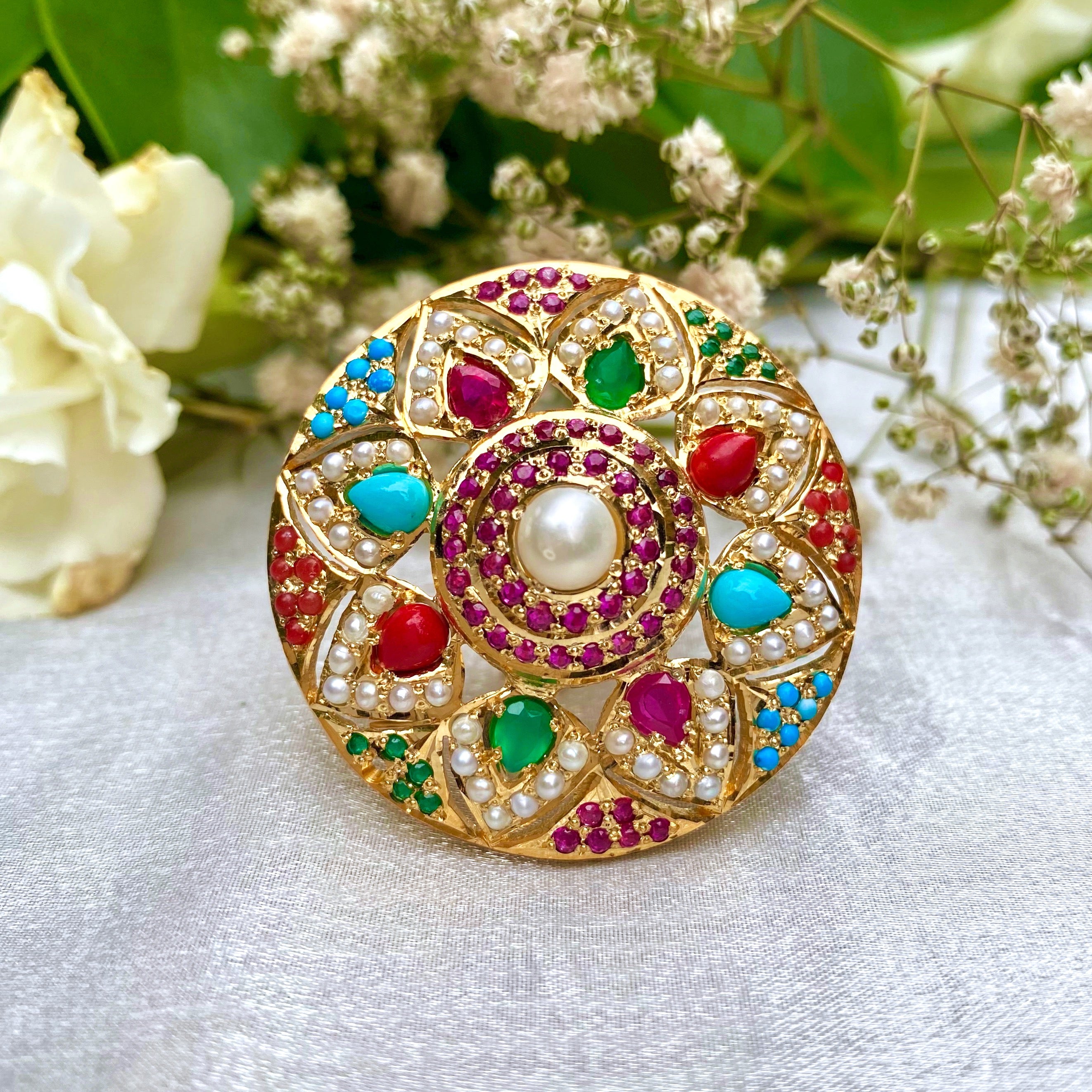 navratna cocktail ring