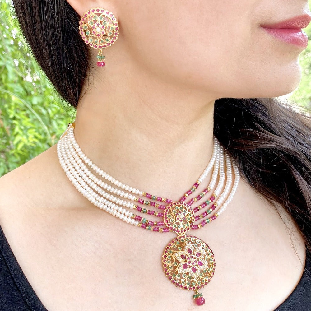 light weight jadau set 22k gold