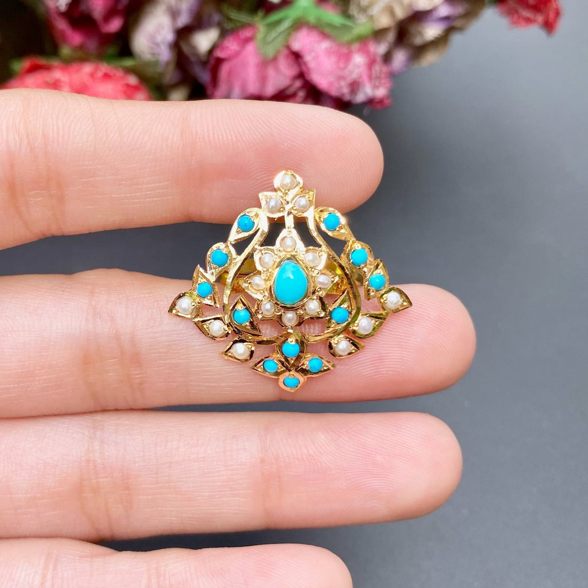 turquoise ring gold