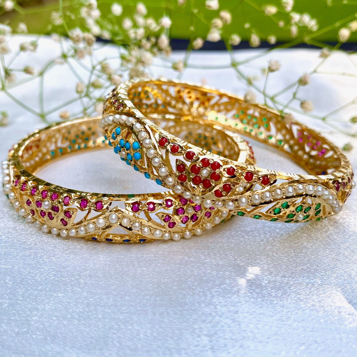 jadau navratna bangles