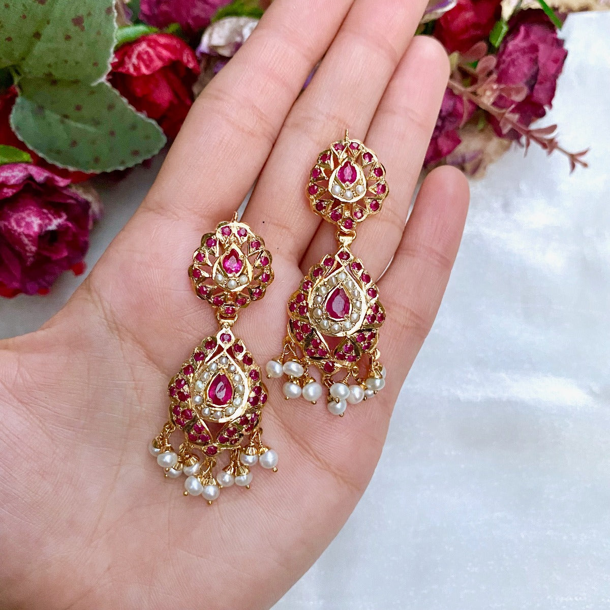 ruby choker gold plated silver