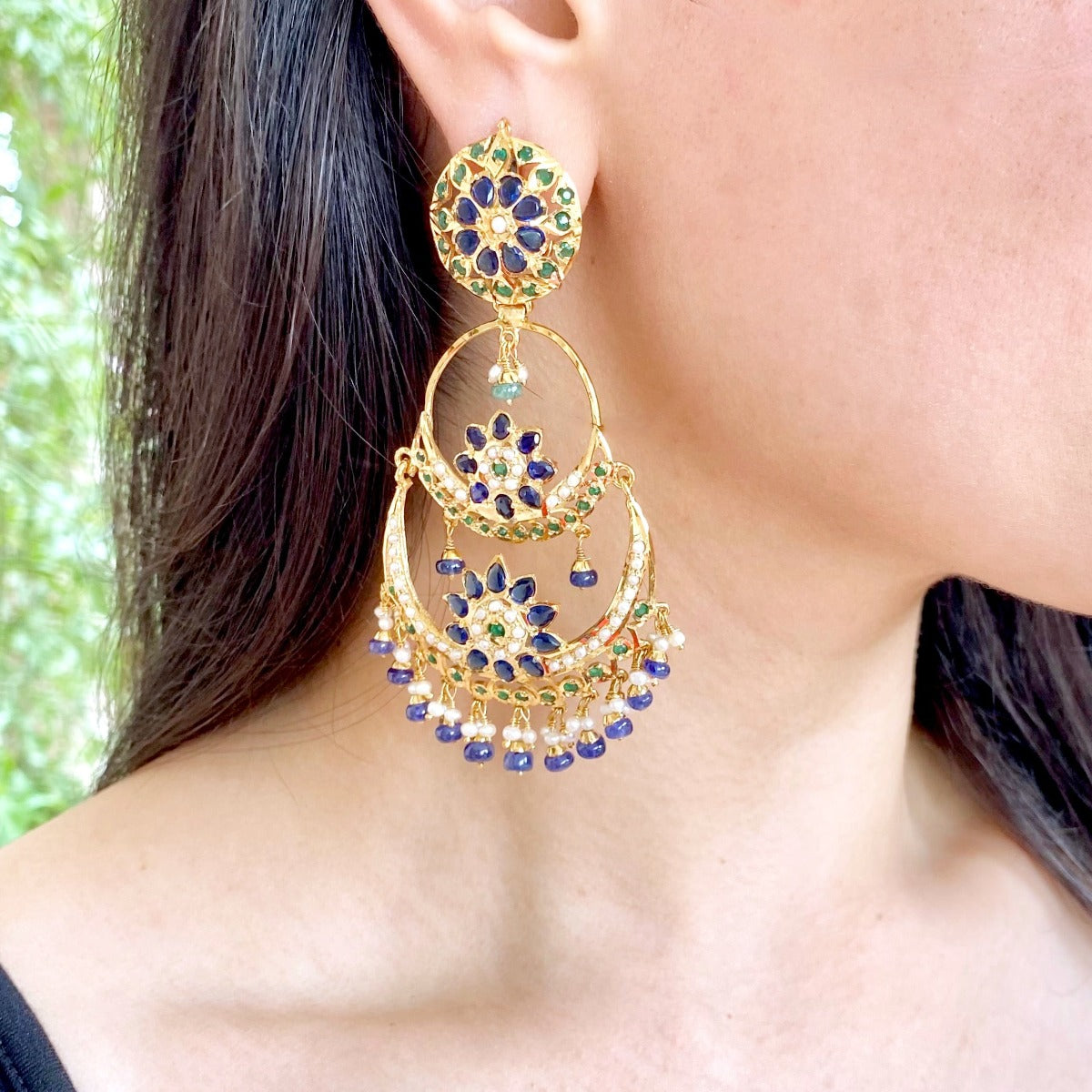 double chandbali earrings