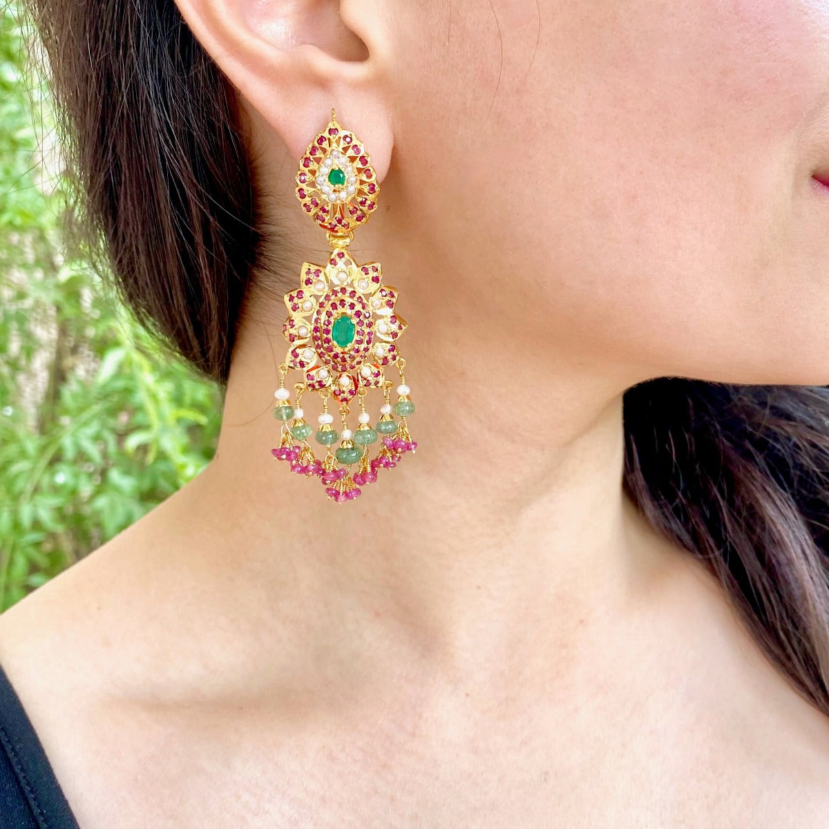 punjabi jadau earrings design