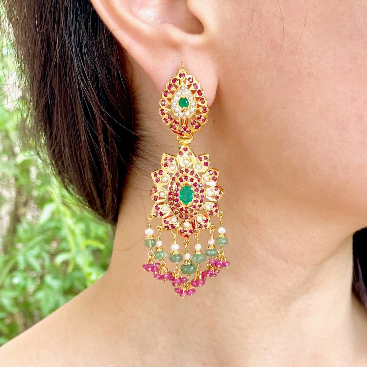 punjabi jadau earrings design