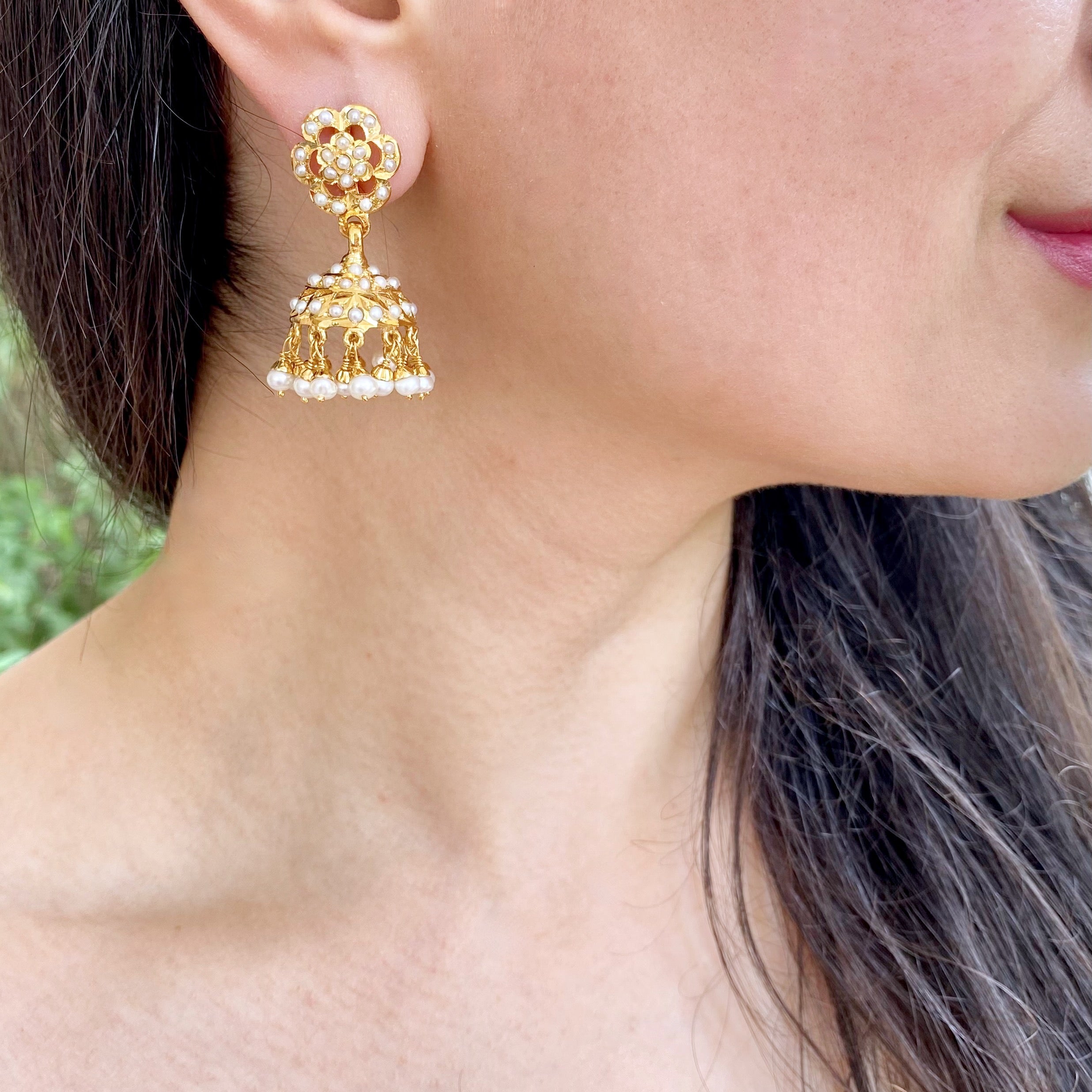 lightweight hyderabadi pearl jhumki