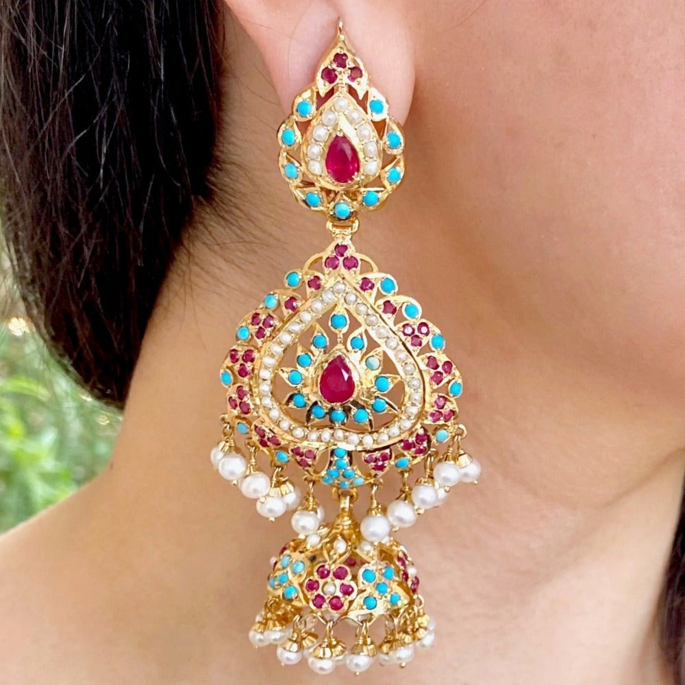 gold plated jhumka earrings