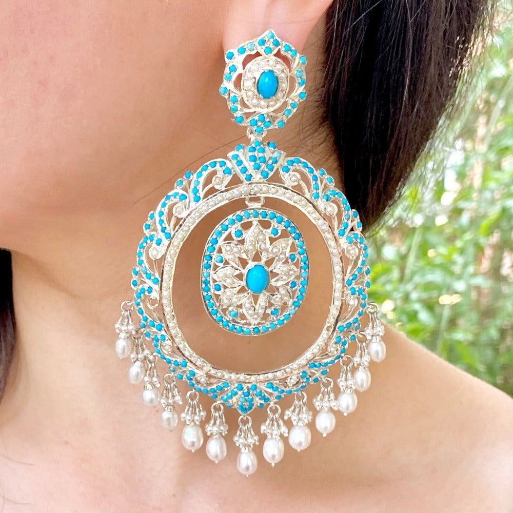 Sky blue store earrings for wedding