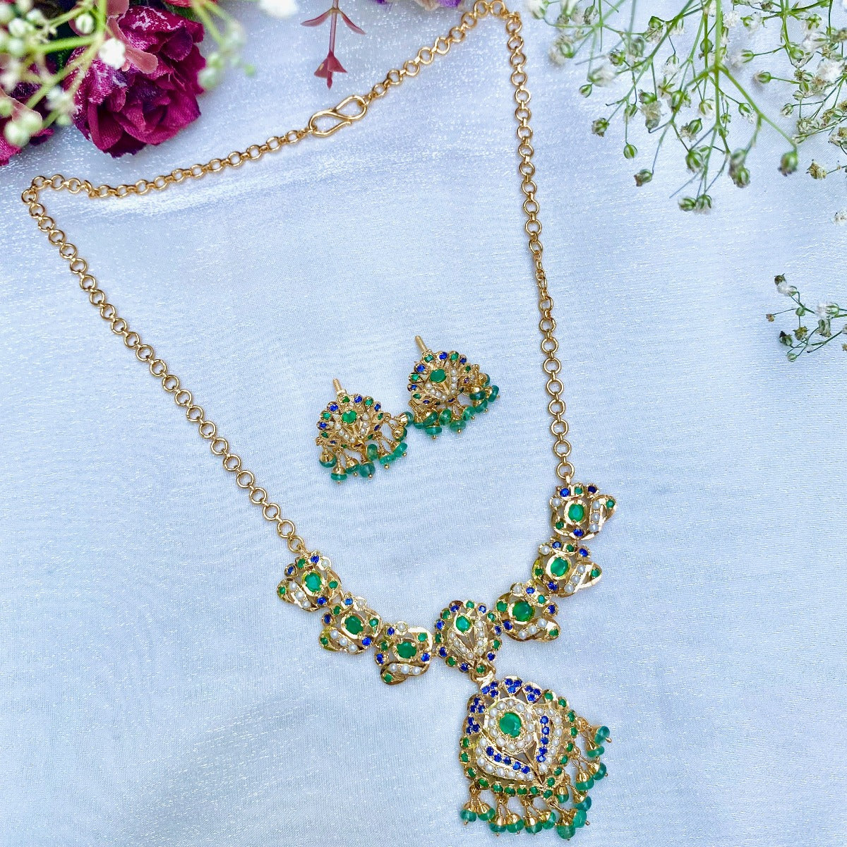 emerald necklace jadau