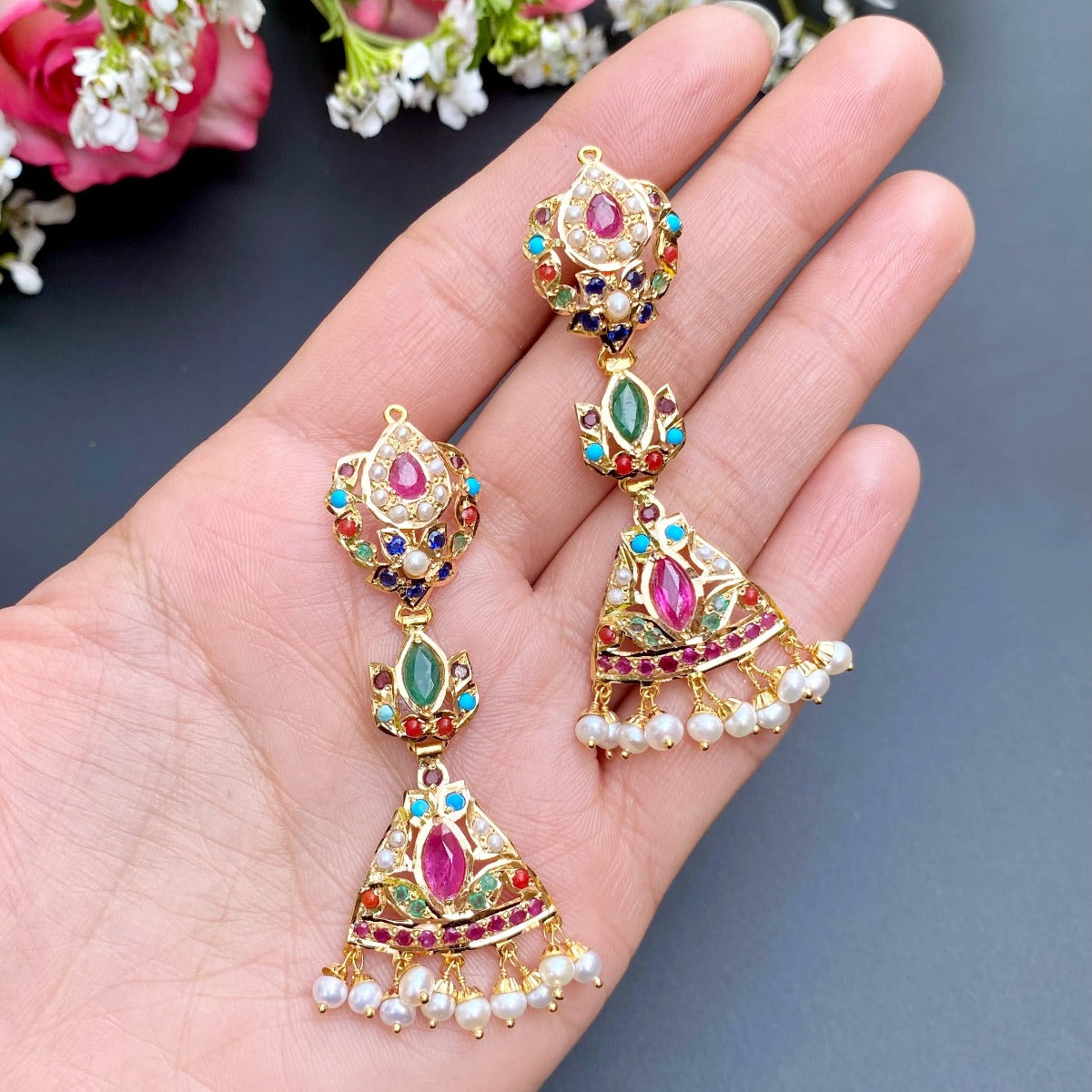 real gold navratna choker
