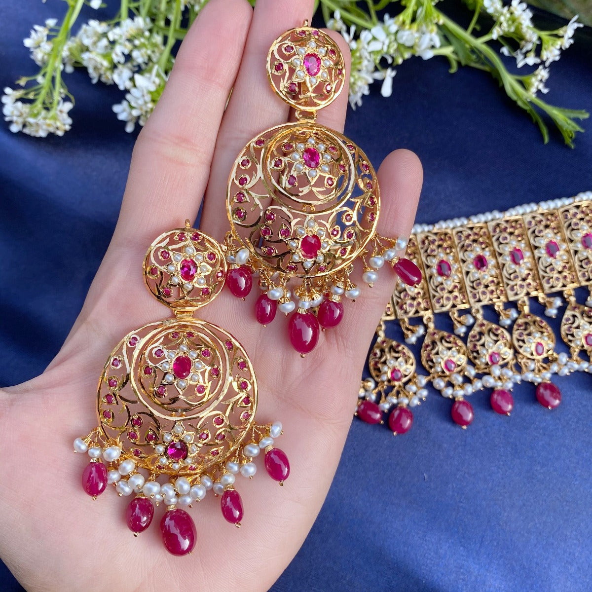 gold plated bridal wear choker set