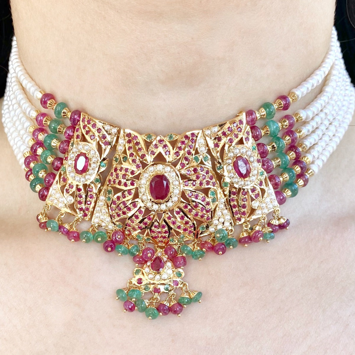 real gold bengali choker set