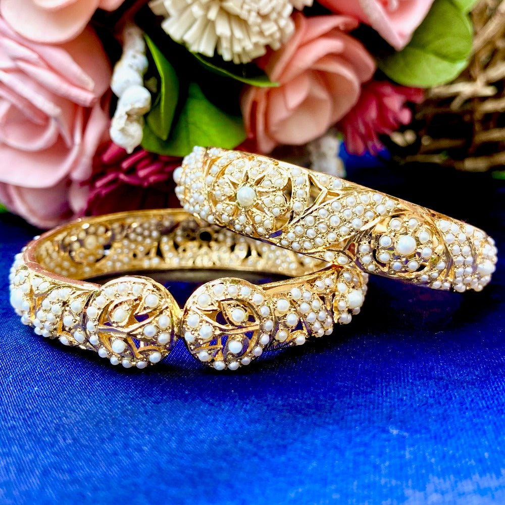 pearl studded bangles in mughal design