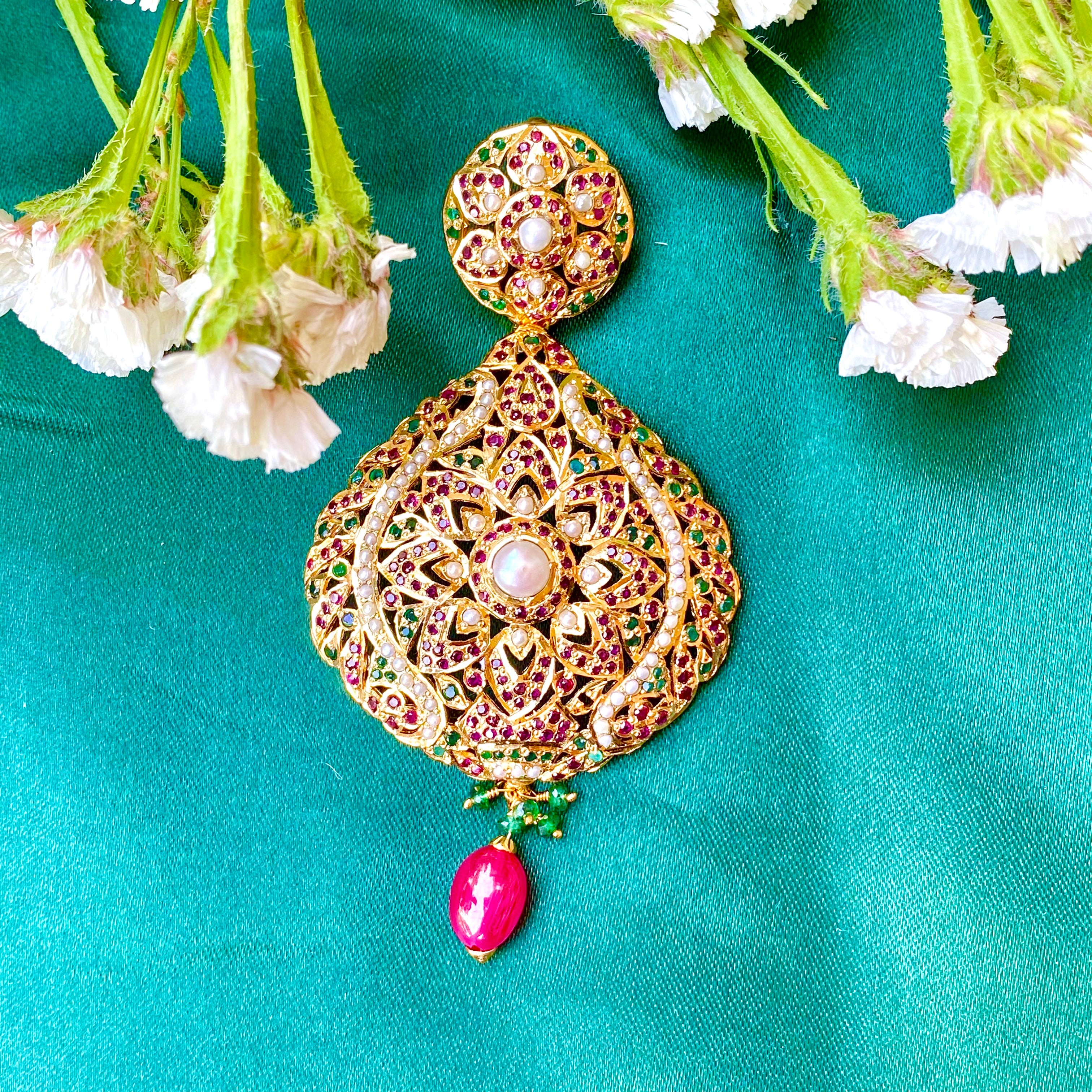 amritsari jadau pendant set