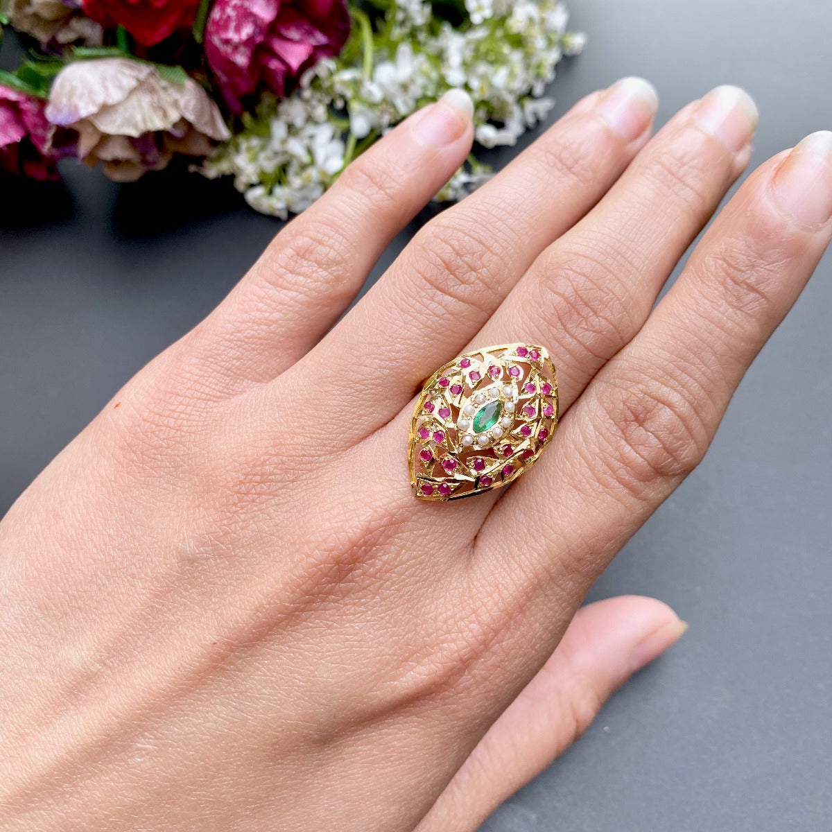 jadau gold ring kashmir