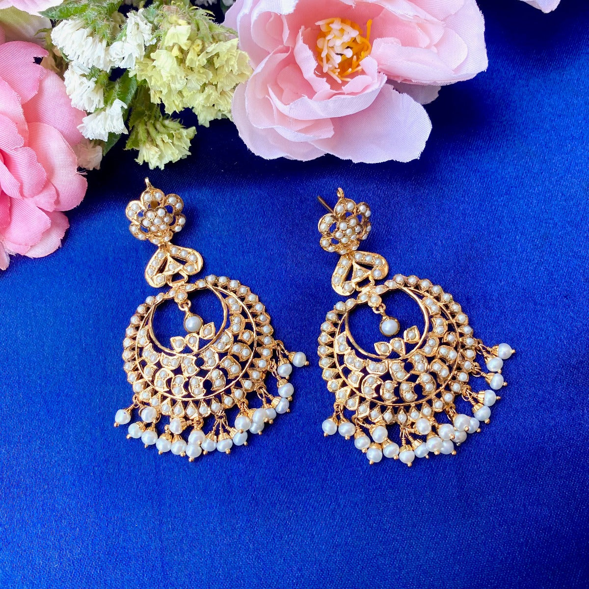long jadau chandbali earrings ethnic design