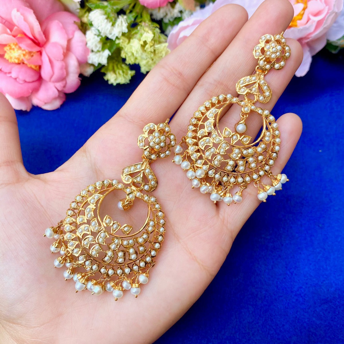 long jadau chandbali earrings ethnic design